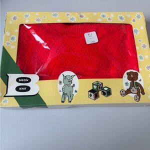 Biron Knit Red Vintage Pom Pom Romper NIB NWT 18M